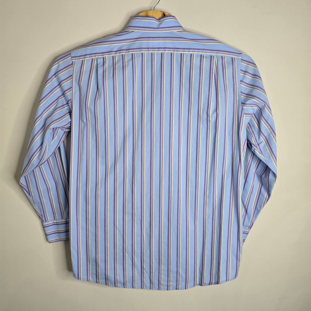 Lacoste Mens Striped Long Sleeve Button Down Size XL Blue Red Yellow Classic Fit - Picture 3 of 7